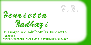 henrietta nadhazi business card